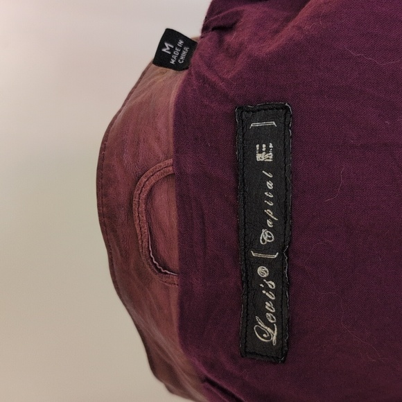 Levi's, genuine leather jacket, Capital, maroon, size M - Picture 13 of 16